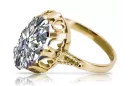 Stil Vintage Inel Zircon Aur galben 14K vrc134y